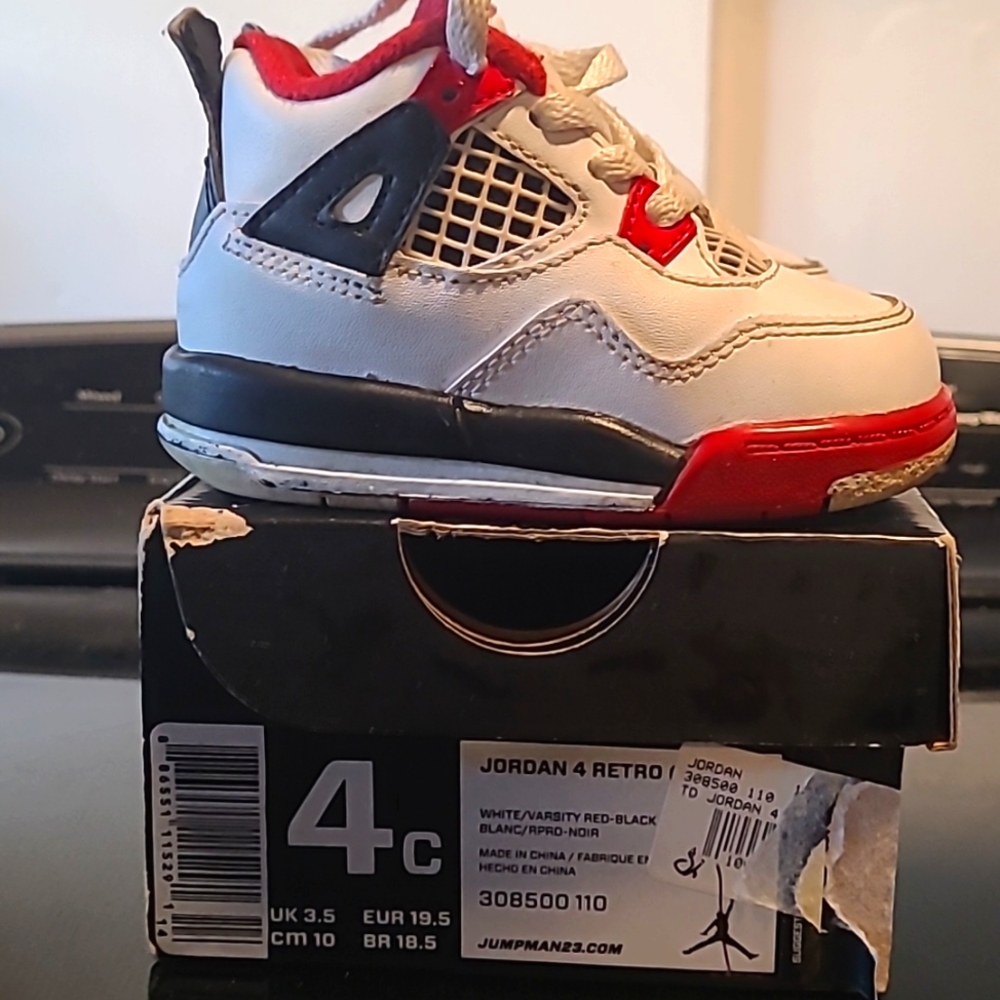 Jordan 4 "Fire Red" Toddler Size 4c released 2012